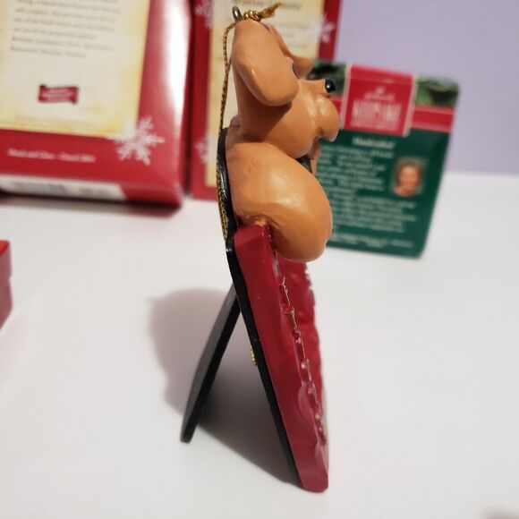 Christmas Tree Ornaments Lot Of 5 Assorted Picture Frames/Bears - Picture 6 of 10